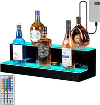 Liquor Display Shelf 2 Tier 24" - LED Bar Shelves