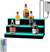 Liquor Display Shelf 3 Tier 24" - LED Bar Shelves