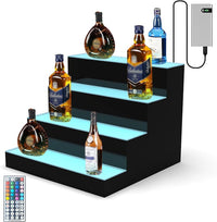 Liquor Display Shelf 4 Tier 16" - LED Bar Shelves